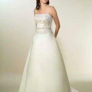 Victoria's Bridal Collection Strapless Ivory Lace Bodice Wedding Gown